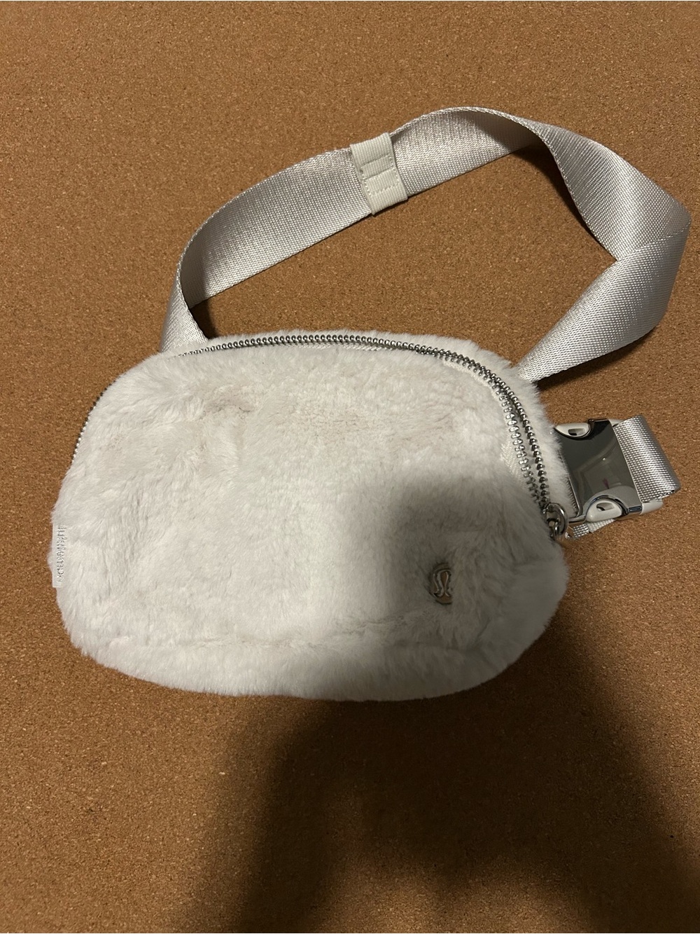 lululemon athletica Cream-White Faux Fur Belt Bag